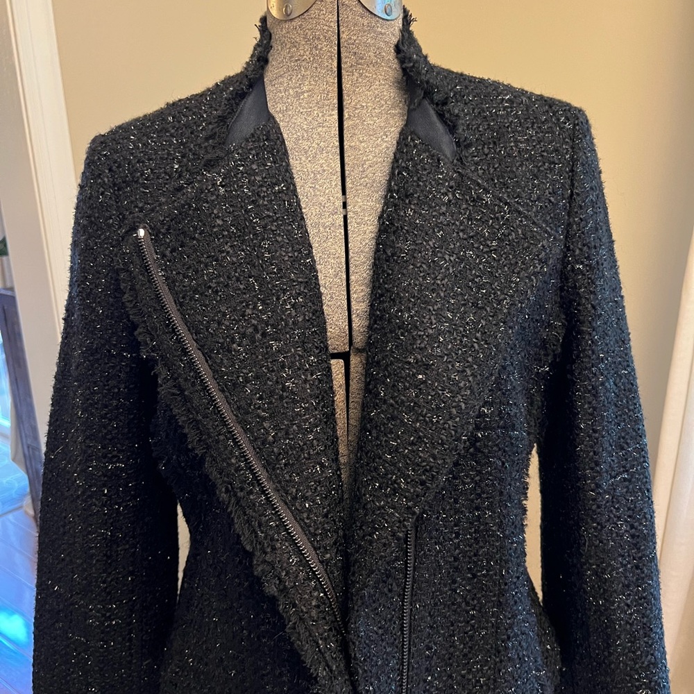 Ann Taylor Tweed Moto Blazer, size 8